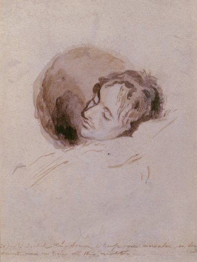 Keats on his Death Bed, 1821 by Joseph Severn